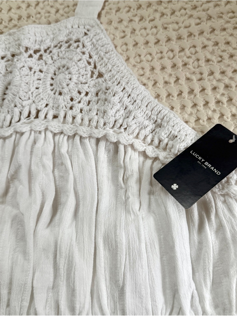 Lucky Brand White Crochet Halter Top - Picture 6 of 9